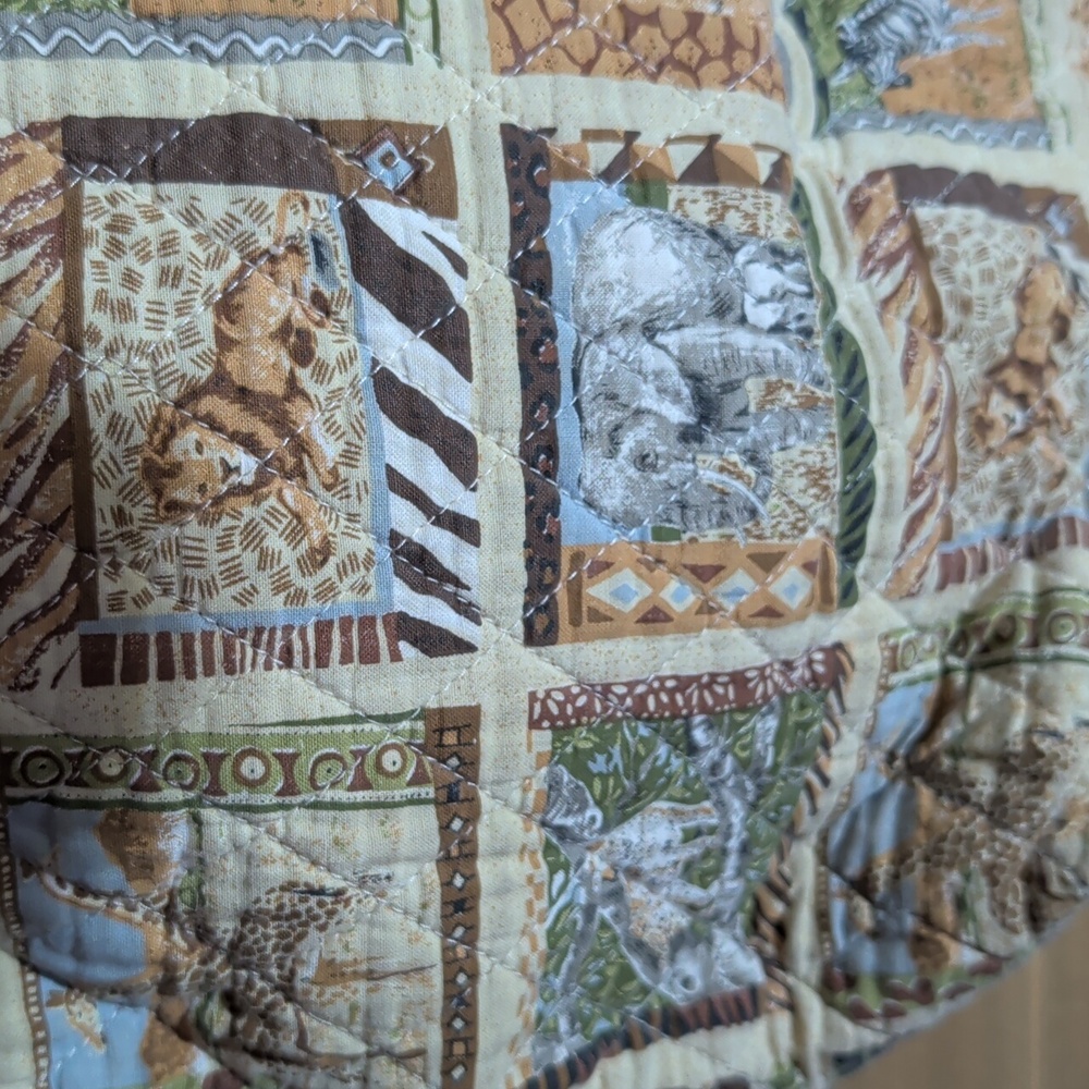 Source Unknown Quilted Patchwork Tote In Brown, T… - image 3